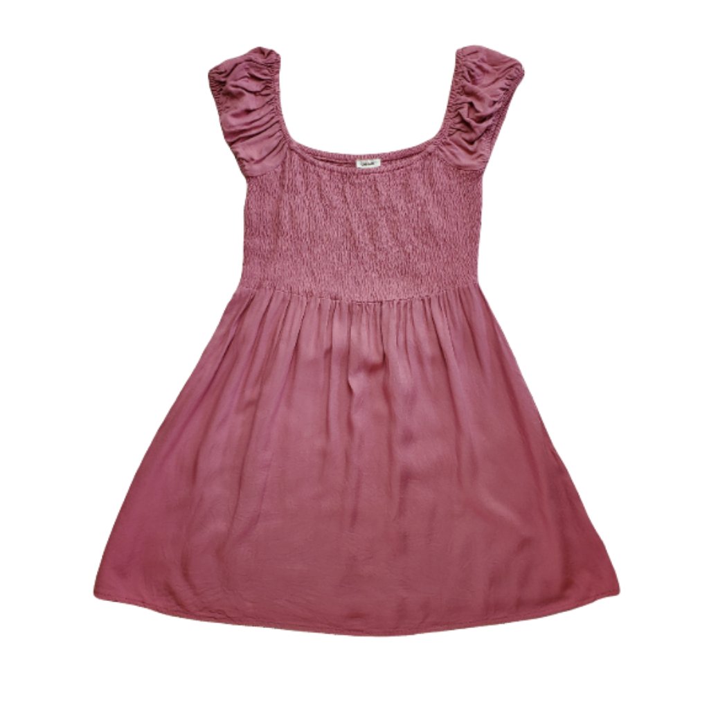 Garage Smocked Pink Mini Dress